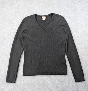 Kenar Cashmere Sweater Womens Large Ribbed Quiet Luxury Timeless Natural Fiber